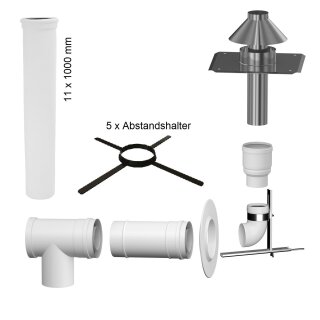 Rohr Ø100 mm - Länge 1000 mm - Abgasrohr Premium T600 - EW 0,6 mm