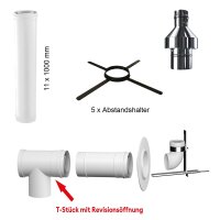 LAS Abgasrohr Kunststoff DN 60/100 mm Höhe 11 m
