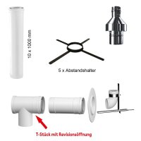 LAS Abgasrohr Kunststoff DN 80/125 mm Höhe 10 m