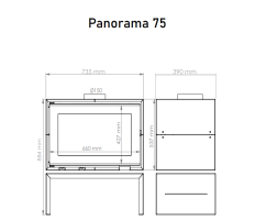 Kaminofen 7 kW A.Caminetti PANORAMA 75