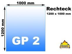 Glasbodenplatte Funkenschutz GP2 Rechteck 1200x1000mm, 6...