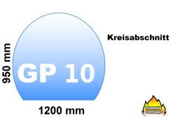 Glasbodenplatte Funkenschutz GP10 Kreisabschnitt...