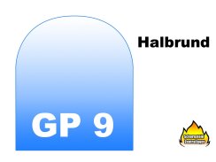 Glasbodenplatte Funkenschutz GP9 Halbrund in...