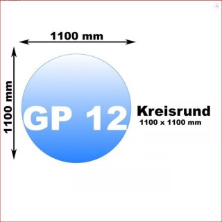 Glasbodenplatte Funkenschutz GP12 Kreis 1100X1100mm, 6mm ESG Glas