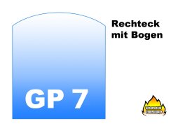 Glasbodenplatte Funkenschutz GP7 Rechteck mit Bogen klein...
