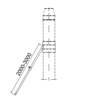 Edelstahlschornstein Abspannstange inkl. Dachhaken Verstellbar 2,0 - 3,0 m