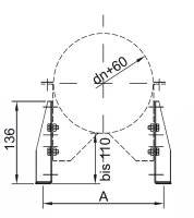 Wandhalter Verlängerung 136 mm Wandabstand -110 mm