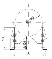 Wandhalter Verlängerung 180 mm Wandabstand -130 mm