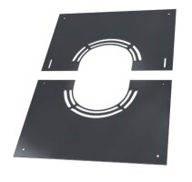 DW 130 Edelstahl Deckenblenden 2-teilig eckig nicht hinterlüftet 30-50 Grad Doppelwandig