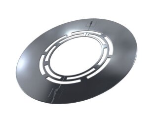 DW 130 Edelstahl Deckenblenden 2-teilig rund hinterlüftet 120 mm Rand Doppelwandig