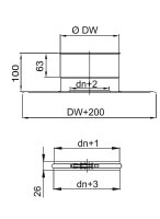 Edelstahlschornstein Zugverbesserer Turbine mit Ankerplatte DN 150 mm