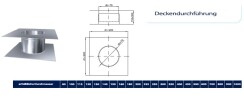 Edelstahlschornstein Doppelwandig Deckendurchführung verstellbar 150 - 300 mm DW 250 mm