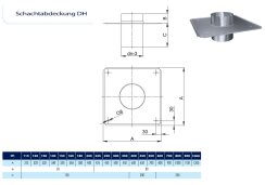 Kamin. - Schornsteinsanierung Schachtabdeckung Kaminabdeckung DN 113 mm 0,6 mm