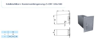 Kamin. - Schornsteinsanierung Kastenverlängerung inkl. Edelstahltür L 100 mm