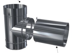 Kamin. - Schornsteinsanierung T-Stück kurz mit Verlängerung DN 113 mm