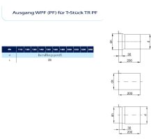 Kamin. - Schornsteinsanierung T-Stück kurz mit Verlängerung DN 113 mm 0,6 mm