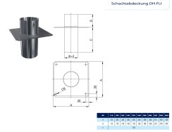 Kamin. - Schornsteinsanierung Schachtabdeckung Kaminabdeckung DN 120 mm lang