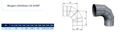 Kamin. - Schornsteinsanierung Winkel / Bogen drehbar 0-90 Grad DN 250 mm 0,8 mm