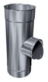 Kamin. - Schornsteinsanierung T-Stück mit rundem Zugbegrenzer DN 80 mm 0,8 mm