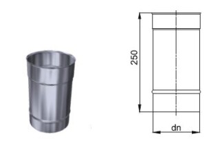 Kamin. - Schornsteinsanierung Längenelement DN 80 mm 0,5 mm 250 mm