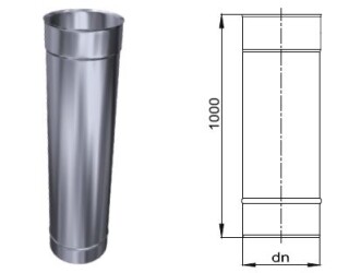 Kamin. - Schornsteinsanierung Längenelement DN 80 mm 0,6 mm 1000 mm