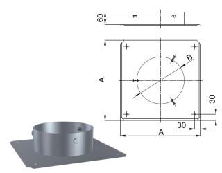 Kamin - Schornsteinsanierung Schachtabdeckung mit Hinterlüftung DN 80 mm