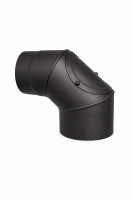 Winkel Bögen DN 120 mm 90° mit Tür schwarz
