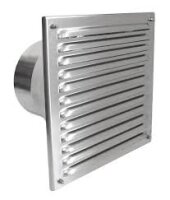 Außenluftgitter 23 cm x 23 cm mit Stutzen 80 mm...