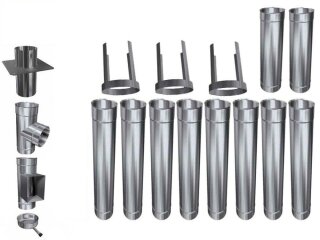 Schornsteinsanierung Kaminsanierung Einwandig Konfigurator DN 160 mm 10,5 m 1,0 mm