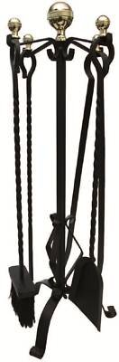 Kaminbesteck Schmiedeeisen schwarz lackiert 5-teilig, 43,95 €