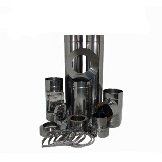 Edelstahlschornstein Doppelwandig Konfigurator DW 130 mm Höhe 3,7 m Basic 0,5 mm