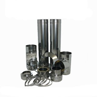 Edelstahlschornstein Doppelwandig Konfigurator DW 150 mm Höhe 3,2 m Basic 0,5 mm