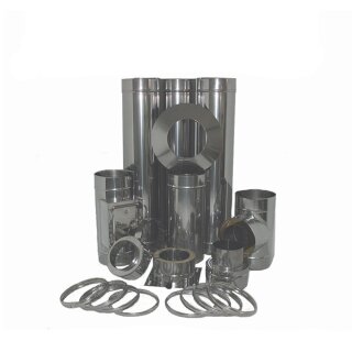 Edelstahlschornstein Doppelwandig Konfigurator DW 150 mm Höhe 4,7 m Basic 0,5 mm