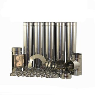 Edelstahlschornstein Doppelwandig Konfigurator DW 160 mm Höhe 6,2 m Basic 0,5 mm