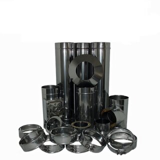 Edelstahlschornstein Doppelwandig Konfigurator DW 180 mm Höhe 4,7 m Premium 0,6 mm