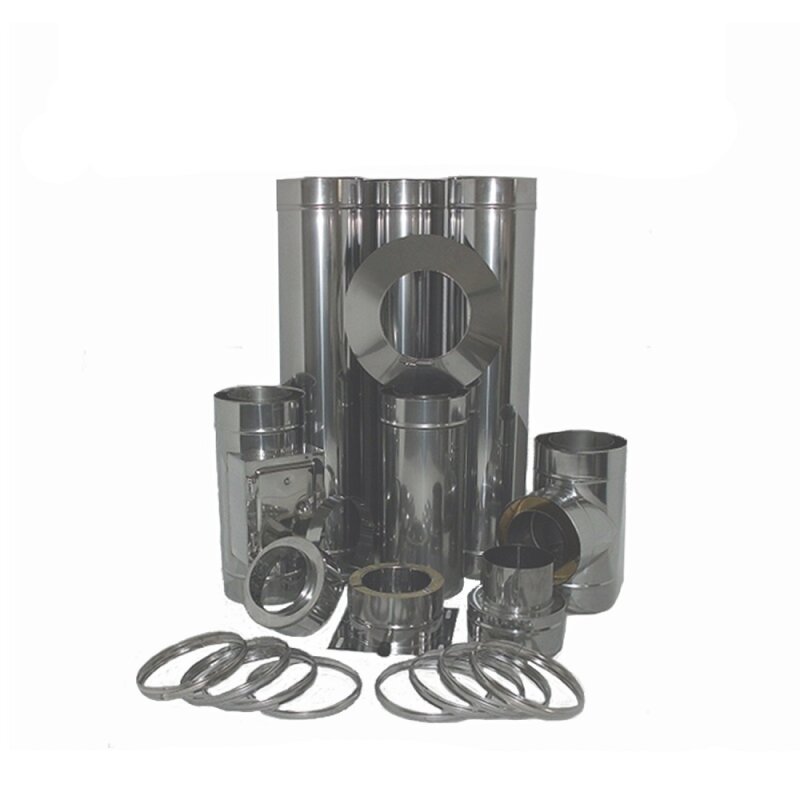 Edelstahlschornstein Doppelwandig Konfigurator DW 250 mm Höhe 4,7 m B ...
