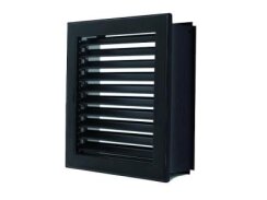 Warmluftgitter 23 x 23 cm Schwarz regulierbar