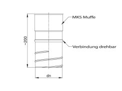 Schornstein Flexrohr Adapter Verbindungsstück Flex-Rohr einlagig Ø 225 mm