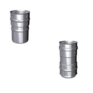Schornstein Flexrohr einl.- & doppellagiger Adapter Verbindungsstück Flex-Rohr, Muffe & Sicke