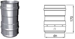 Flexrohr einl. - doppellagig Adapter Ø 80 mm Rohr...