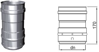 Flexrohr einl. - doppellagig Adapter Ø 100 mm Rohr Muffe / Flex Sicke