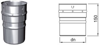 Flexrohr einl. - doppellagig Adapter Ø 113 mm Rohr Sicke / Flex Muffe