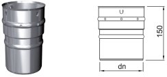 Flexrohr einl. - doppellagig Adapter Ø 120 mm Rohr Sicke / Flex Muffe