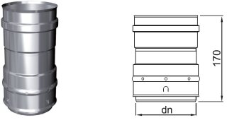 Flexrohr einl. - doppellagig Adapter Ø 150 mm Rohr Muffe / Flex Sicke