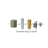 Leichtbauschornstein Schachtsystem inkl. Edelstahlrohr Ø 130 mm Erweiterung LS-500
