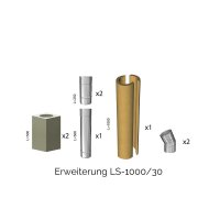 Leichtbauschornstein Schachtsystem inkl. Edelstahlrohr Ø 130 mm Erweiterung LS-1000