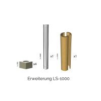 Leichtbauschornstein Schachtsystem inkl. Edelstahlrohr Ø 180 mm Erweiterung LS-1000