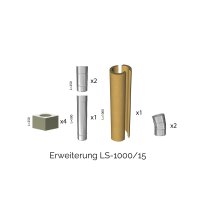 Leichtbauschornstein Schachtsystem inkl. Edelstahlrohr Ø 180 mm Erweiterung LS-1000/15