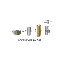 Leichtbauschornstein Schachtsystem inkl. Edelstahlrohr Ø 200 mm Erweiterung LS-500