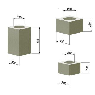 Leichtbauschornstein Schachtsystem Mantelsteine Formsteine Ø 210 / 240 / 280 mm